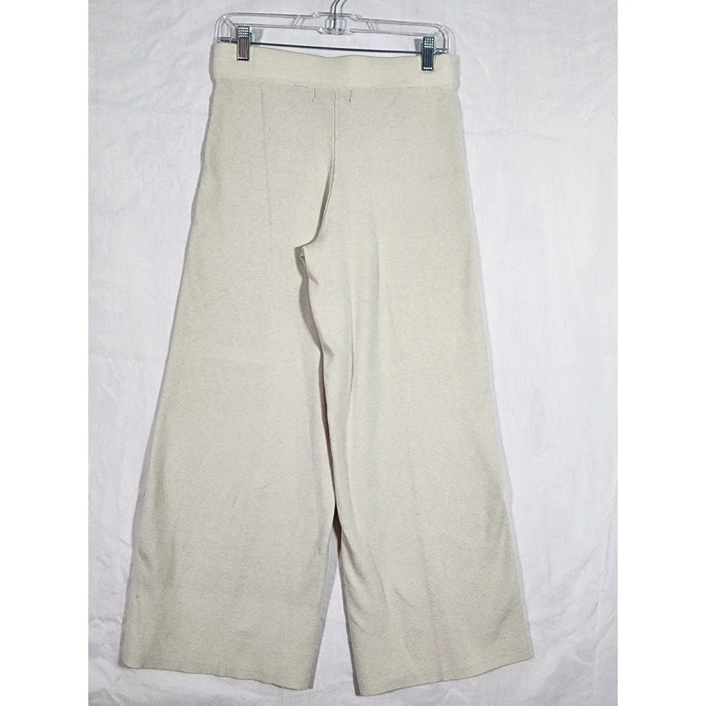 Bailey 44 Womens M Cream Knit Wide Leg Crop Pants Sweater Lounge Coastal Resort - Picture 4 of 8